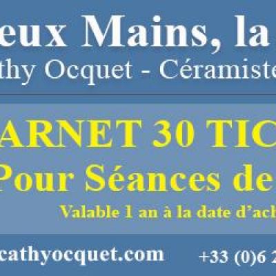 Carnet de 30 tickets deux mains la terre cours poterie lille 1