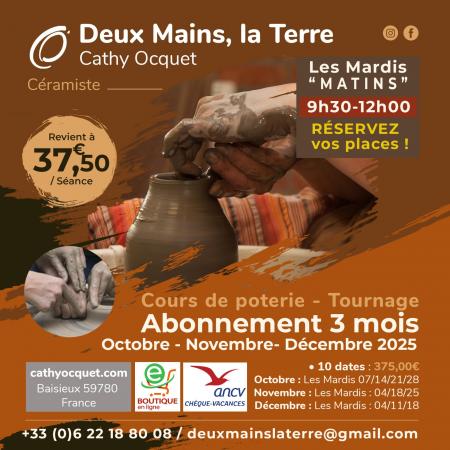 Les mardis matin abonnement trimestriel poterie lille deux mains la terre instagram oct