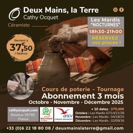Les mardis nocturnes abonnement trimestriel poterie lille deux mains la terre instagram oct nov dec